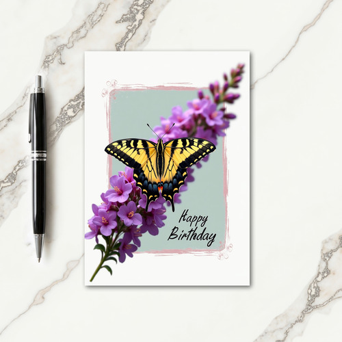 Yellow Insect Elegant Birthday Card