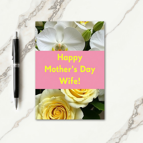 Yellow Mothers Day Wife Card