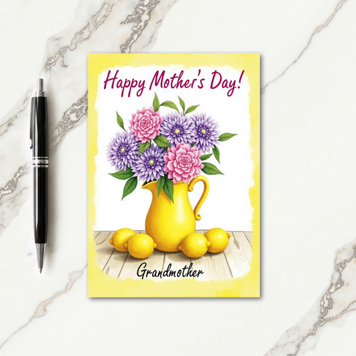 Yellow Pitcher Mothers Day Card