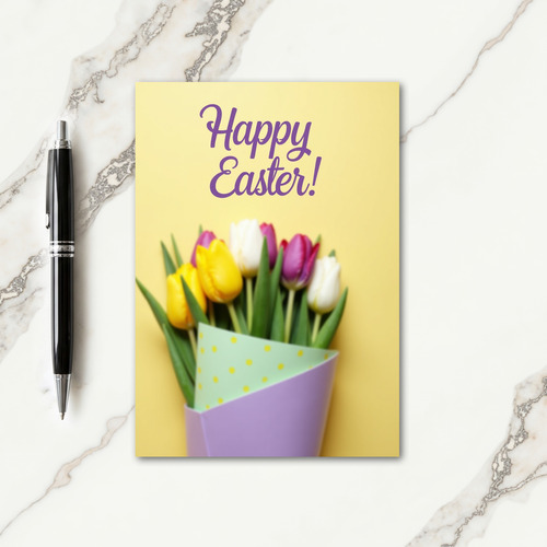 Yellow Polka Dot Easter Card