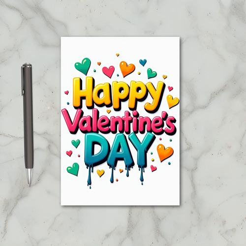 Yellow Pop Art Valentines Day Card