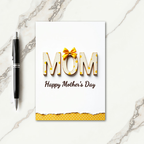 Yellow Ribbon Mothers Day Card
