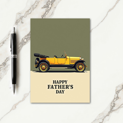 Yellow Roadster Fathers Day Card
