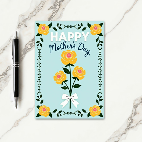 Yellow Roses Mothers Day Card