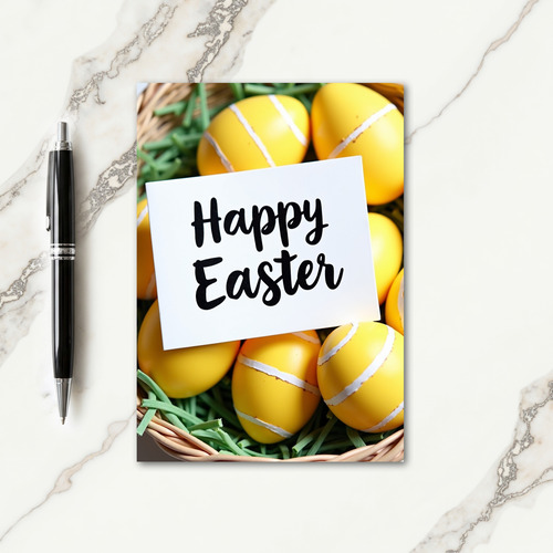 Yellow Swirls Basket Card