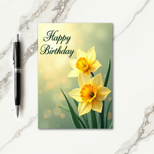 Yellow Trumpet Birthday Card