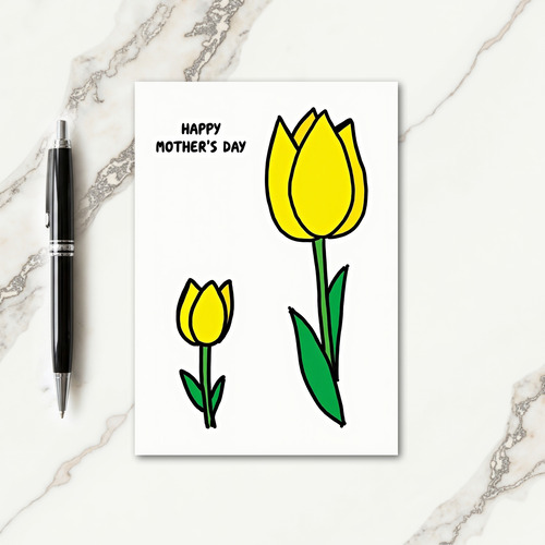 Yellow Tulip Mothers Day Card