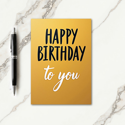 Yellow Typographic Birthday Card
