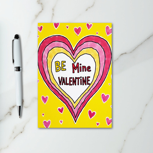 Yellow Valentines Day Heart Card