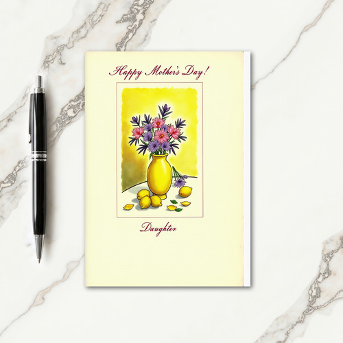 Yellow Vase Mothers Day Art Card