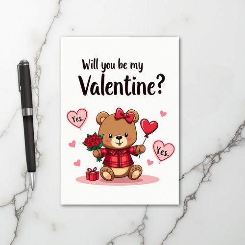 Yes Valentine Bear Love Card