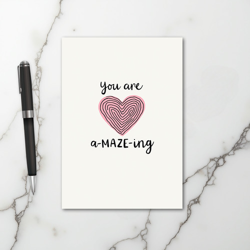 You Are Amazing Maze Heart Card