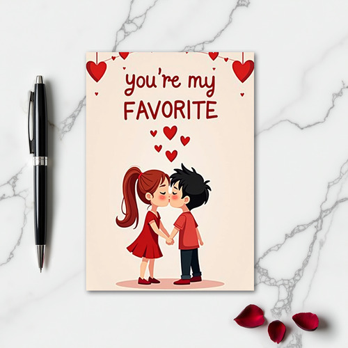 You Are My Favorite Love Hearts Card