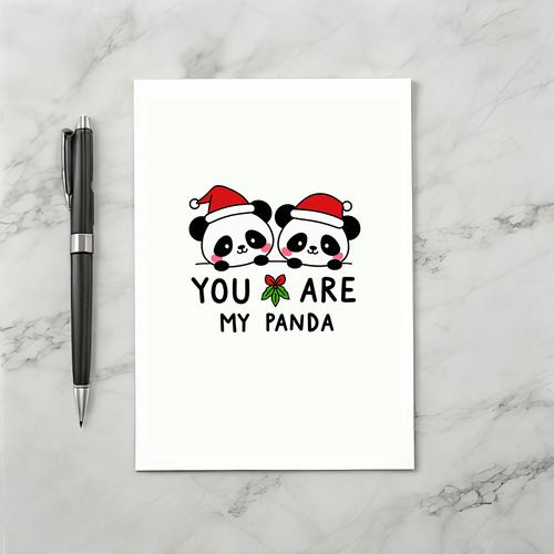 You Are My Panda Cute Christmas Card for Partner or Friend