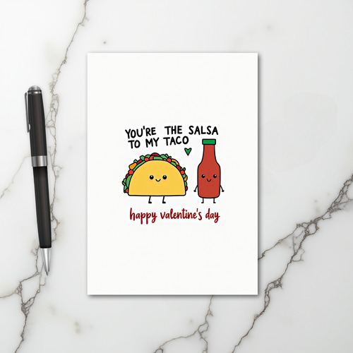You Are My Salsa Taco Valentines Card