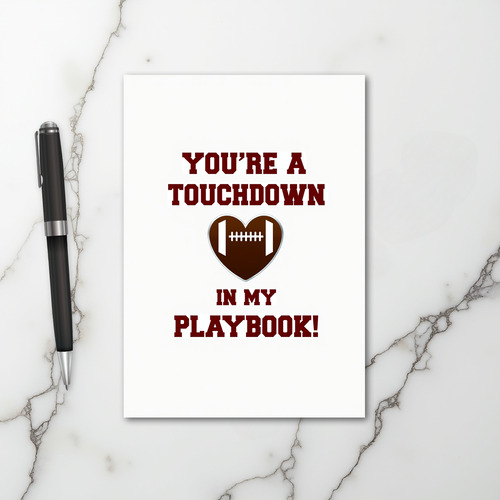 You Are My Touchdown Playbook Card