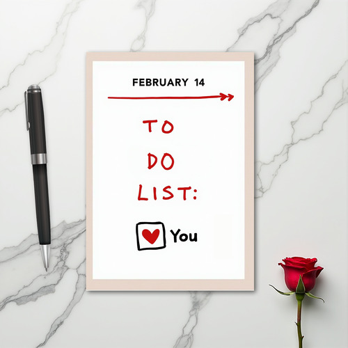 You Are My Valentine To Do List Card