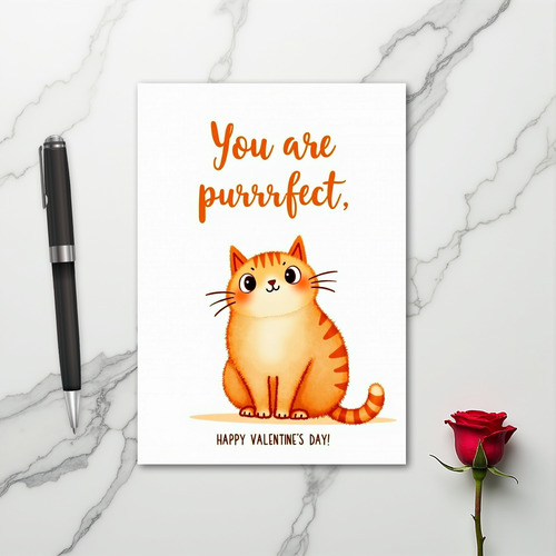 You Are Purrfect Valentine Cat Card