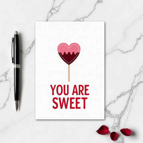 You Are Sweet Stitched Lollipop Card
