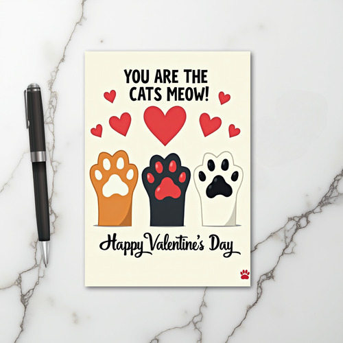 You Are The Cats Meow Valentine Card