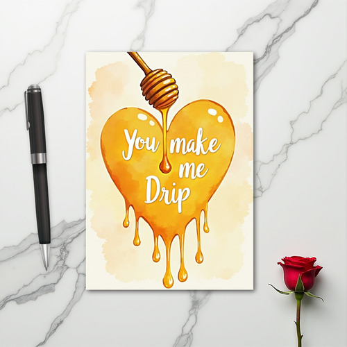 You Make Me Drip Honey Love Card