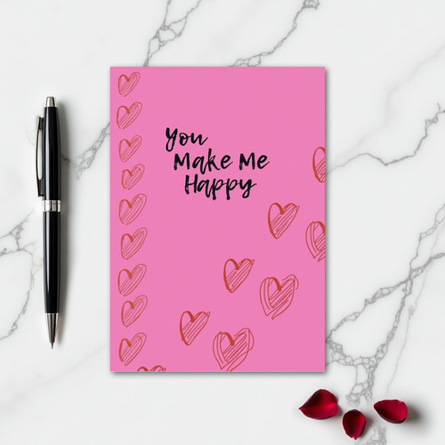You Make Me Happy Heart Art Card