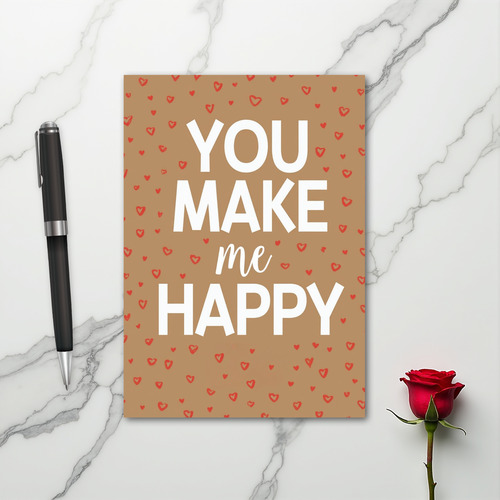 You Make Me Happy Love Heart Card