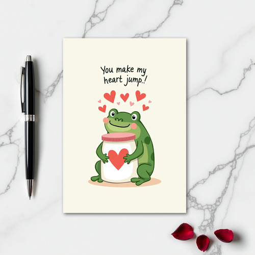 You Make My Heart Jump Frog Card