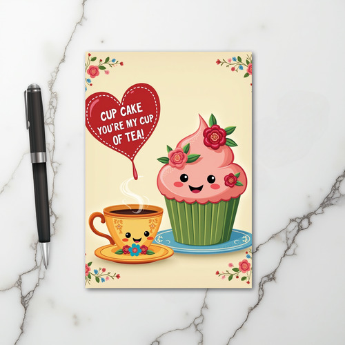 Youre My Perfect Cupcake Tea Card