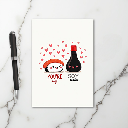 Youre My Soymate Sushi Love Card