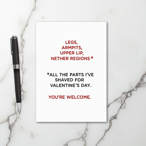 Youre Welcome Shaved Valentines Day Card