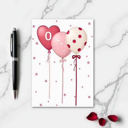 Zero Balloons Celebration Card