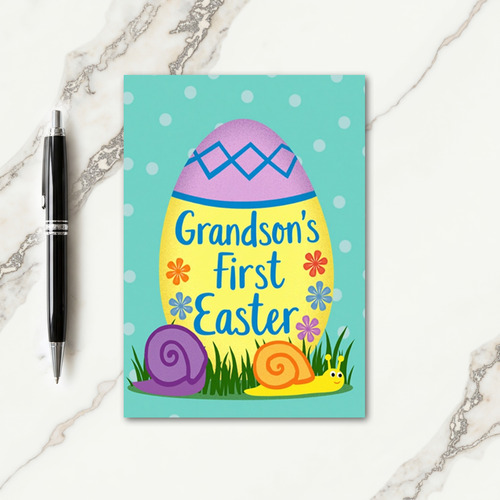Zigzag Easter Grandson Card